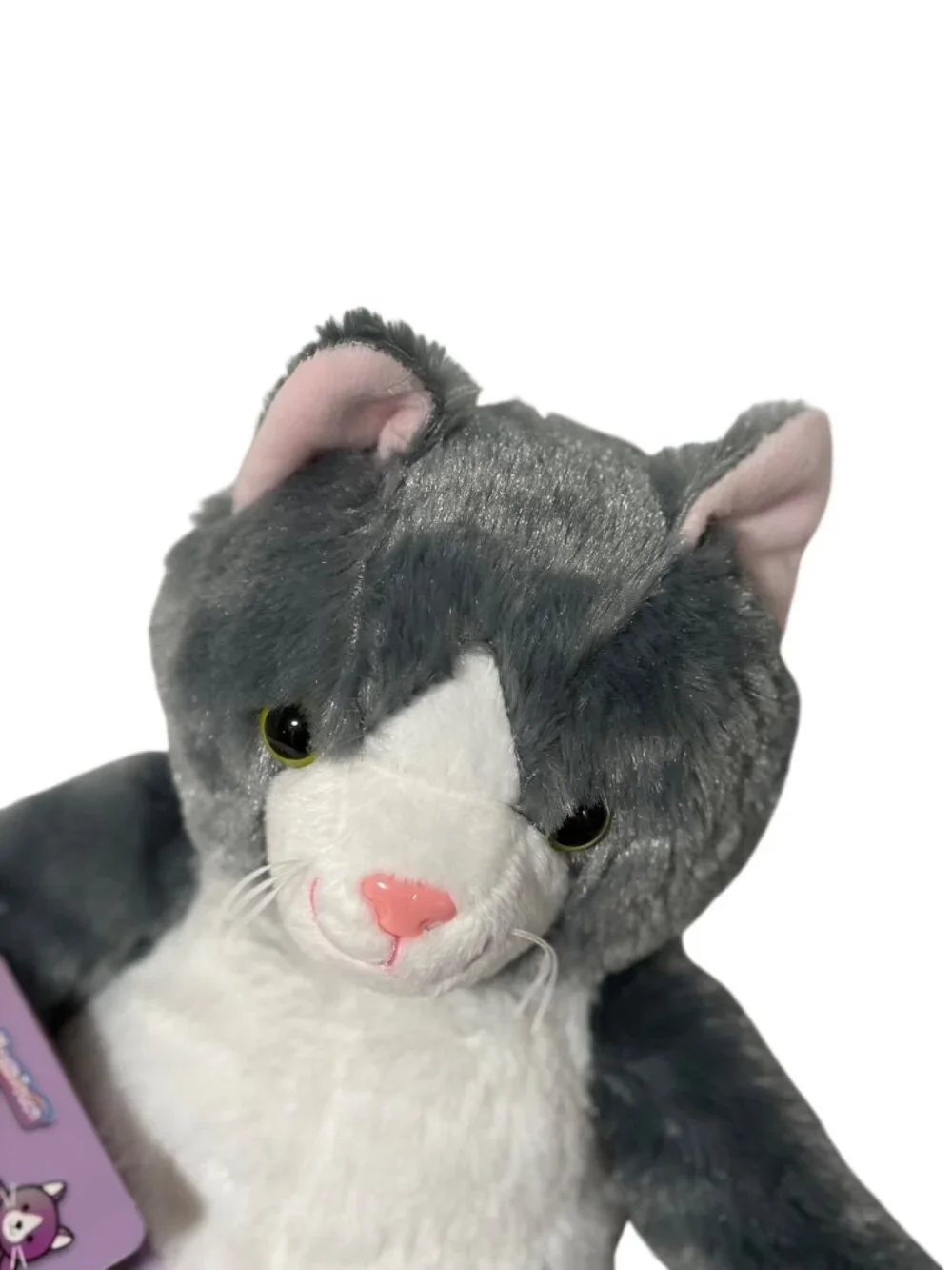 New Health Touch Huggable Massag Gray Cat Kitten Kitty Plush Stuffed Animal Doll